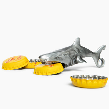 Shark Bottle Opener for Men – Funny Great White Shark Metal Beer Cap Tool – Novelty Coastal Beach Ocean Gift for Father's Day, Christmas Stocking Stuffer, Birthday, Groomsmen – 3.65" x 1.93"