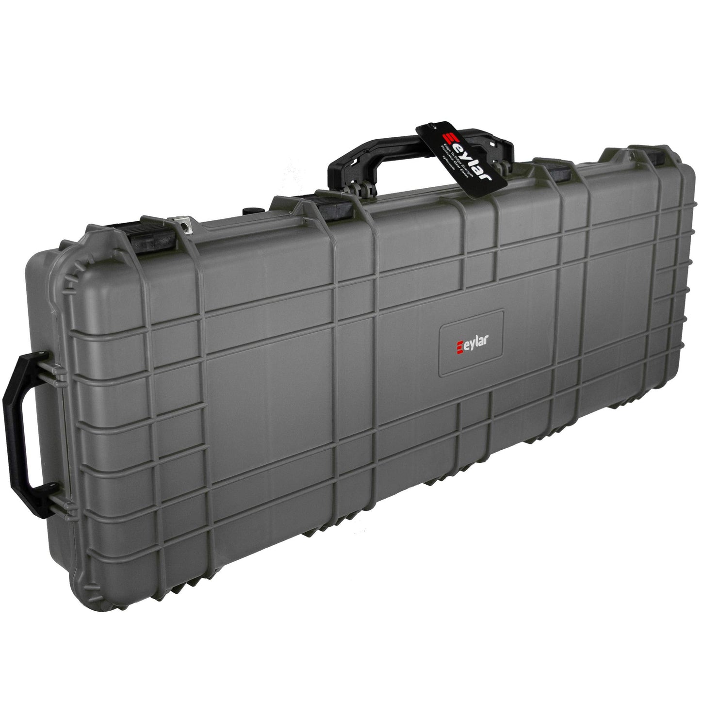 Eylar 53" Inch Protective Roller Rifle Hard Case with Foam, Waterproof & Crushproof, Two Rifles Or Multiple Guns, Pressure Valve with Lockable Fittings Gray (Gray)