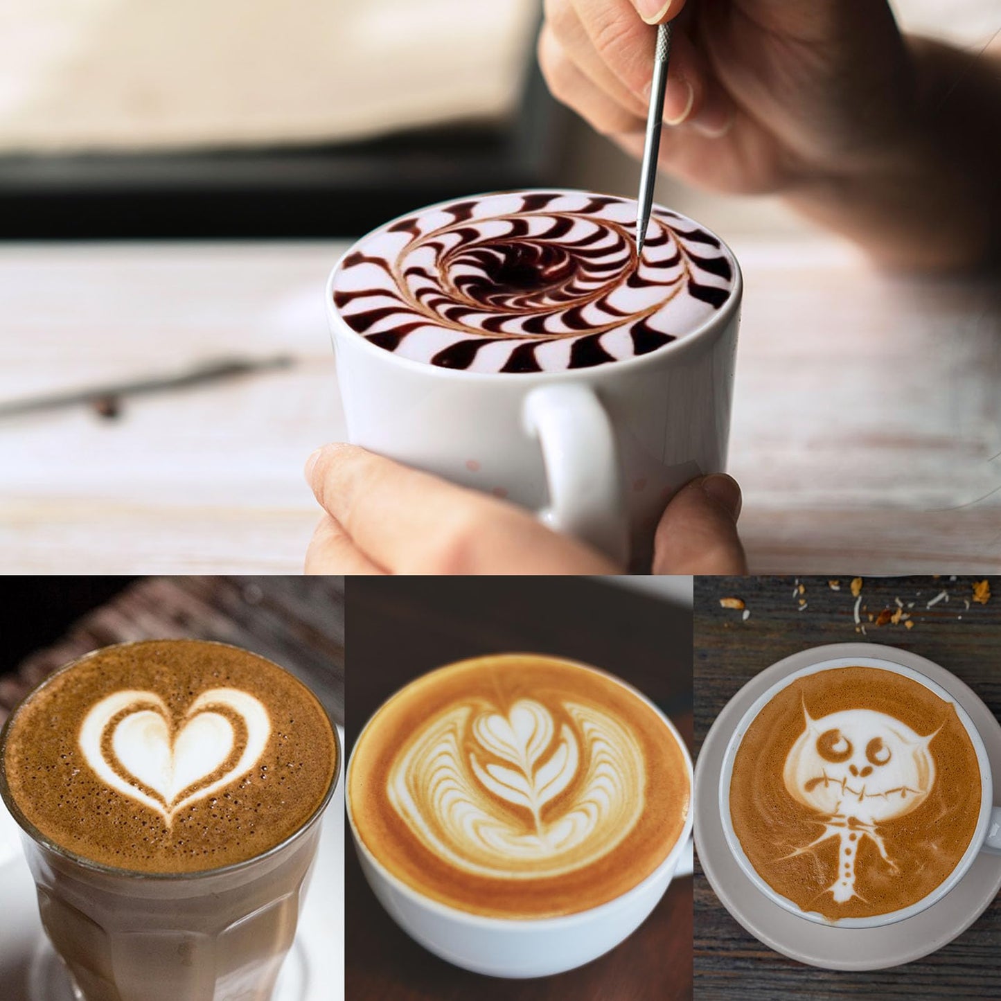 Milk Frothing Pitcher, 15oz Stainless Steel Milk Frother Cup Steaming Pitcher, Coffee Bar Cappuccino Espresso Machine Accessories Barista Tools, Metal Pitcher Milk Jug with Decorating Latte Art Pen