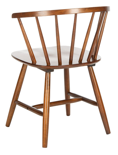 SAFAVIEH Home Collection Ceres Farmhouse Walnut Brown Spindle Back Living Room Accent Dining Chair