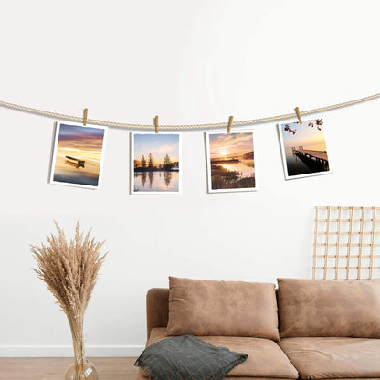 Color Play Lake Scene Wall Art - Sunset Nature Landscape Prints, Unframed 8x10 Inch 4 Piece Decor