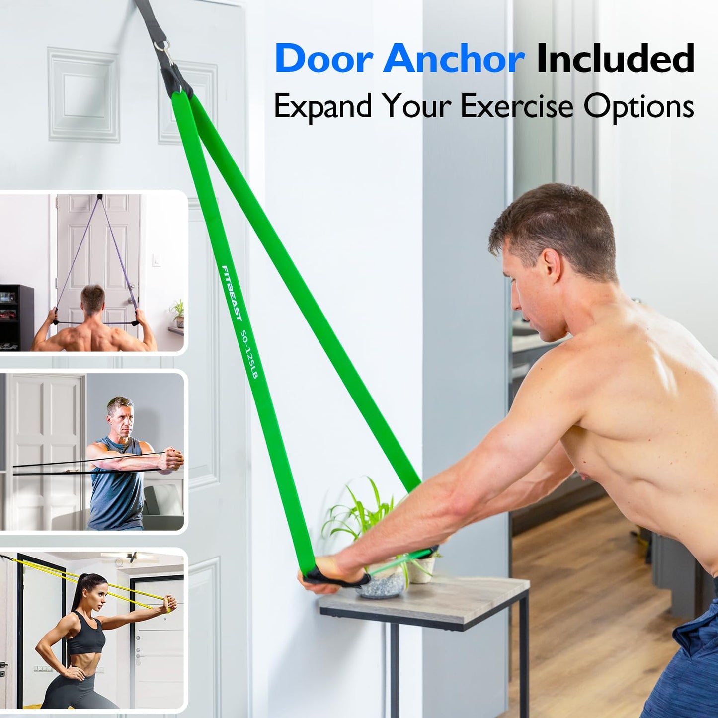 FitBeast Resistance Bands Set, Pull Up Assist Bands for Strength Training, Powerlifting, Muscle Toning, Yoga, Mobility Exercises, Rehabilitation, Full-Body Workout
