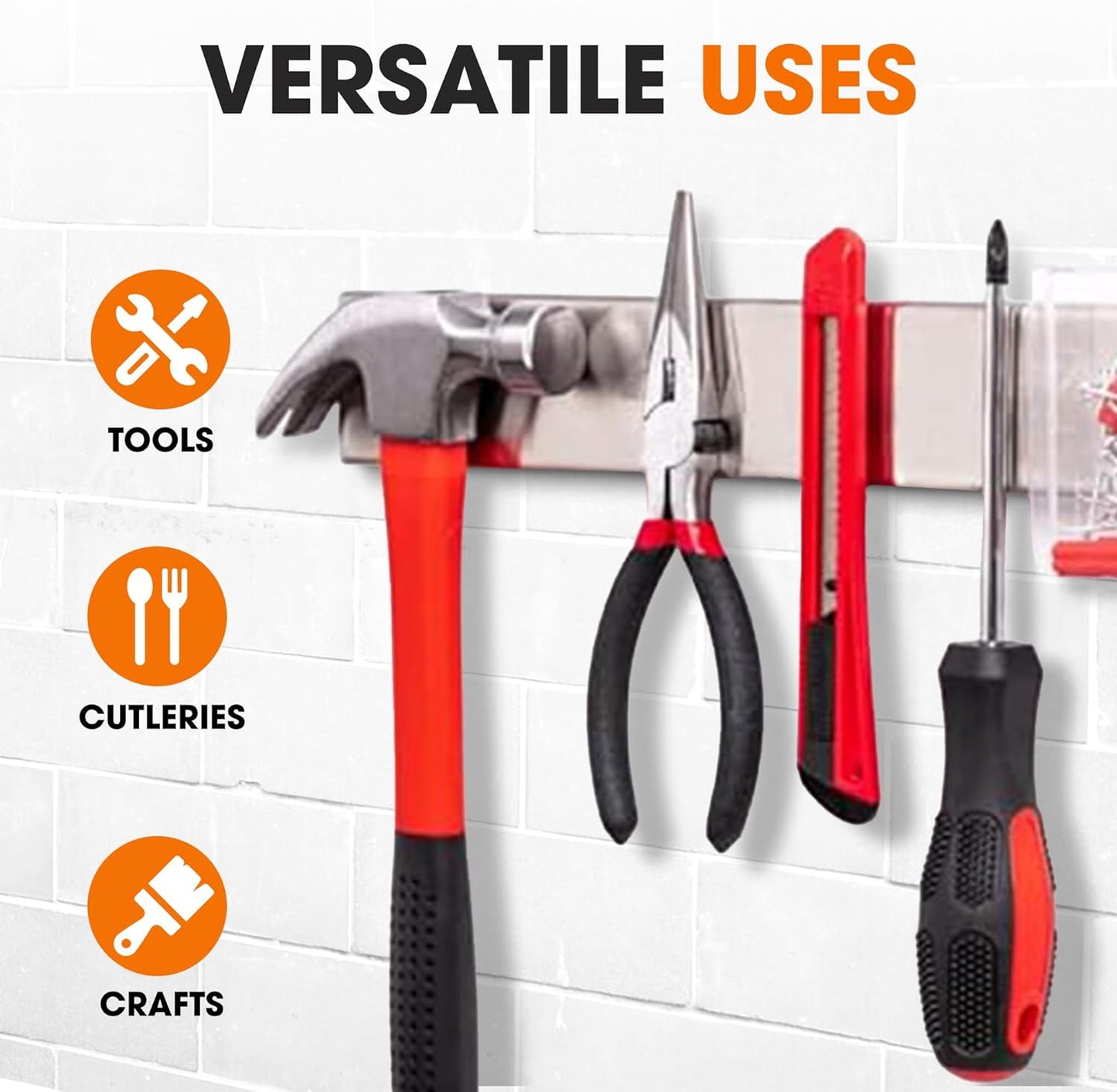 Cheer Collection Magnetic Knife Holder - 16 Inch Stainless Steel Knife Strip - Wall-Mounted Kitchen Utensil & Tool