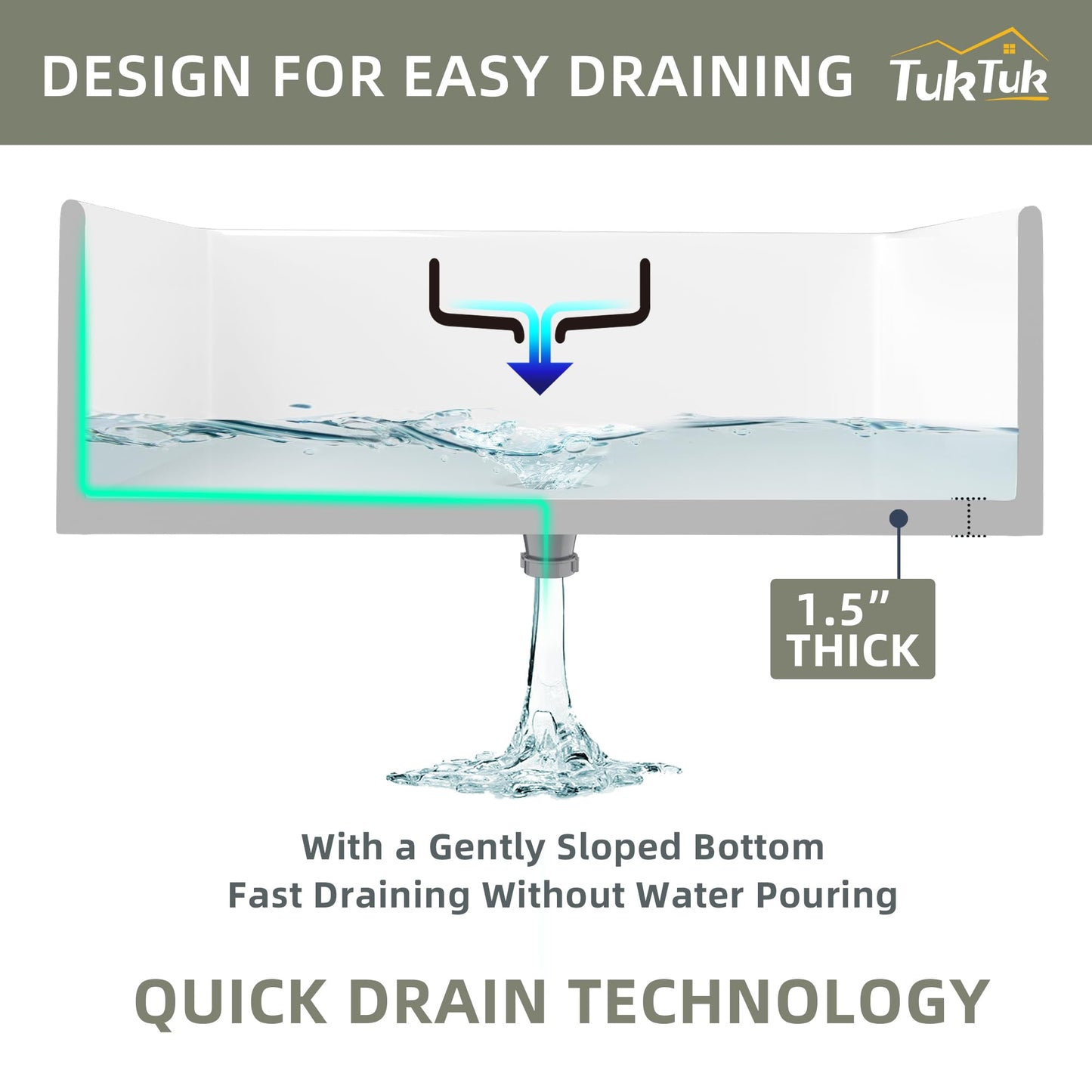 TUKTUK White Farmhouse Sink 30X20 inch Fireclay Farm Sink Apron Undermount Kitchen Sink Single Bowl Extra Wide Large Capacity Drop-in Modern Kitchen Sink with Luxury Bottom Grid & Strainer