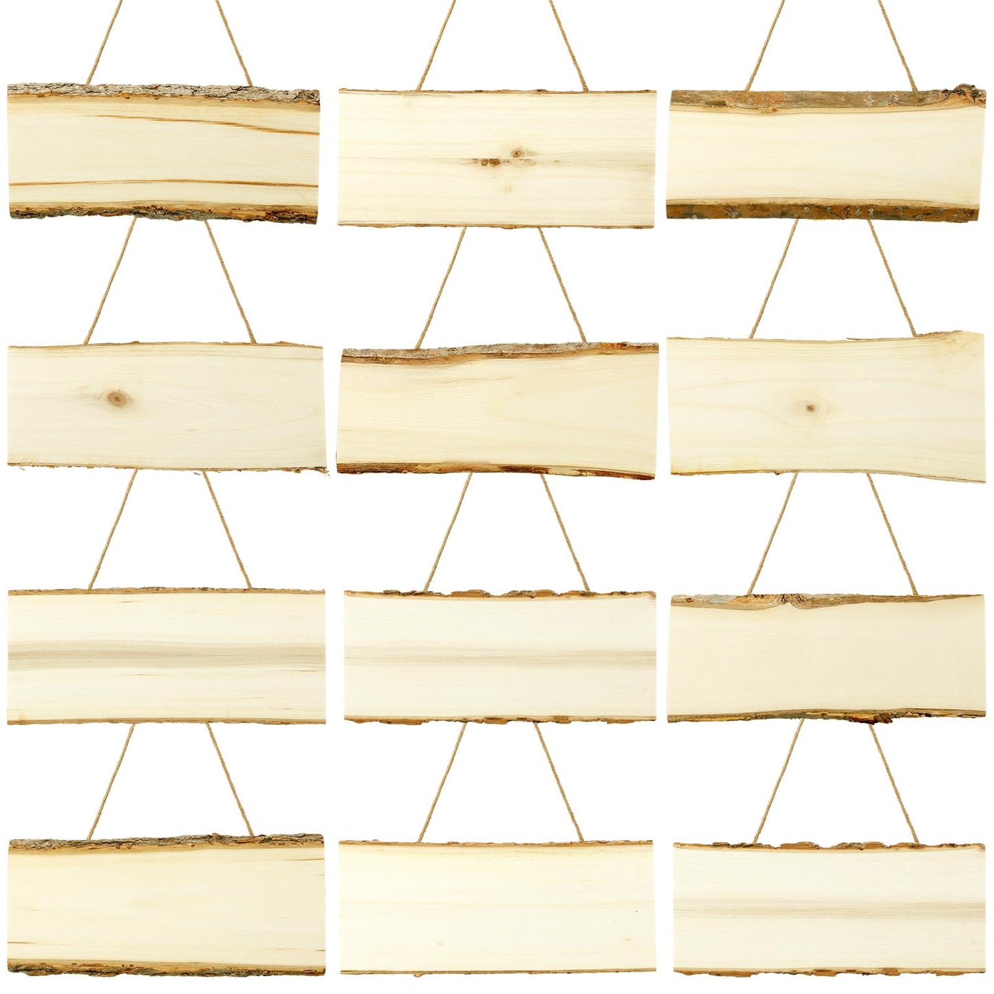 Novabright 12 Pack Blank Wooden Signs Wood Planks 4 x 10 x 0.42 Inch Rectangle Plaque for Crafts Burning Carving