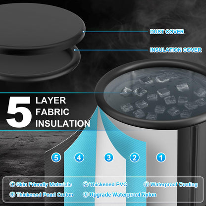 1/3 HP Cold Plunge Chiller & Ice Bath Tub Kit, Ice Bath Chiller with External Filter & Pump, 100Gal Ice Pod, Round Ice Plunge Tub, Cold Plunge Tub with Water Chiller for Cold Therapy