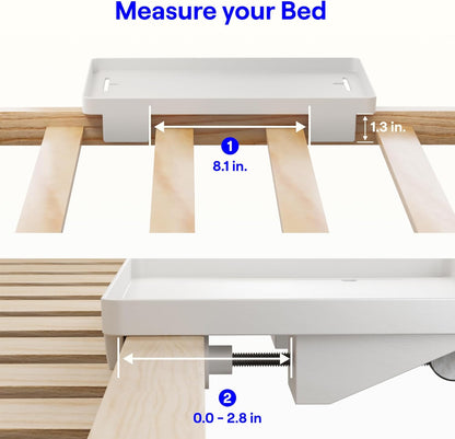 BedShelfie Bedside Shelf for Dorm Room Bunk Bed & Top Bunk, College Dorm Room Essentials, Bedside Caddy, Clip on