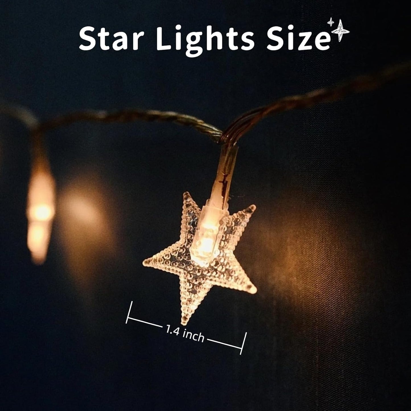 17 50 Star String Lights Twinkle Lights Battery Operated, ft LEDs Classroom Decor Fairy Lights, String Lights Battery