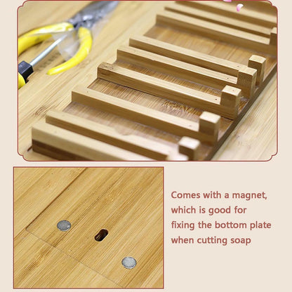 Wooden Handmade Soap Slicer, Bamboo Soap Cutter with Storage Bag, Stable and Cutting Evenly for DIY Enthusiast, Soap Maker