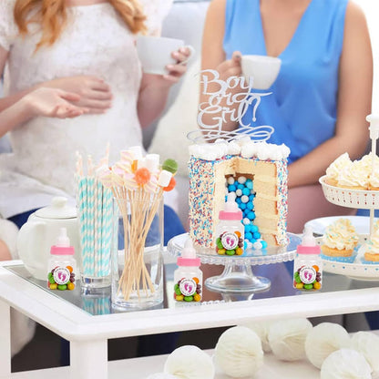 144 Pcs Mini Baby Shower Milk Bottles Favors for Baby Shower White Plastic Mini Bottles for Party Favors Boy Party