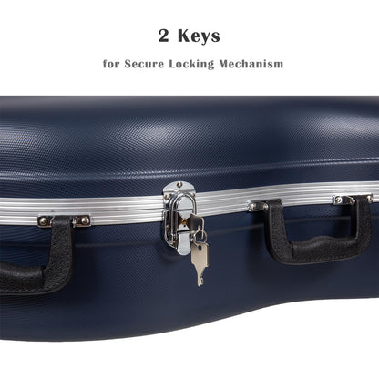 Crossrock Commuter ABS Cello Case for 4/4 & 3/4 | Matte Blue Diamond Shell, Wheels & Backpack Straps – Lightweight Case for Daily Rehearsal & Travel