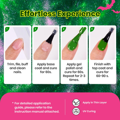 Beetles Halloween Gel Nail Polish Set – Wicked Mystic 8 Colors Gel Polish Kit, Gold Silver Black Green Blue Cat Eye Purple Red Glitter with Nail Art Accessories UV LED Soak Off Manicure Gift for Women