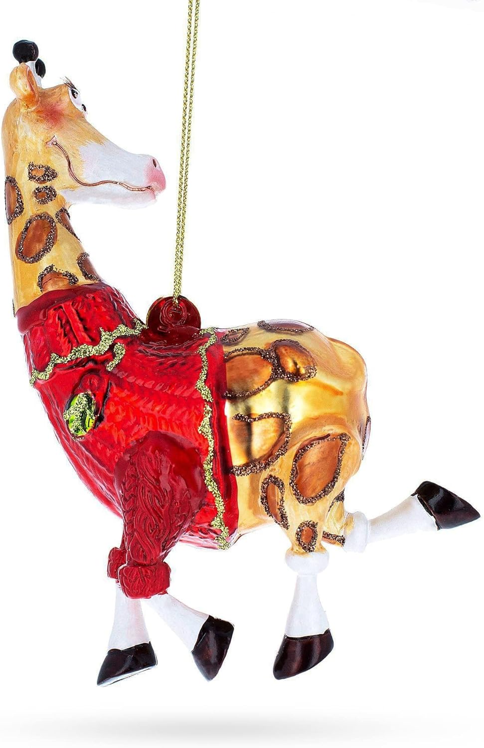 Stylish Giraffe Blown Glass Christmas Ornament