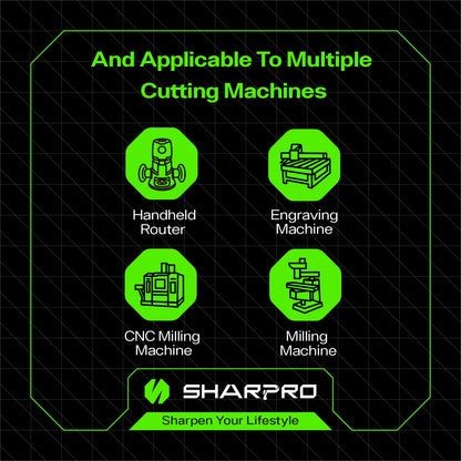 SHARPRO 1/4 Spiral Upcut Router Bit, CNC Router Bits, Up Cut Spiral Router Bits 1 4 Shank,Solid Carbide Router Bits, CNC Upcut Bit, Ideal for Wood Inlay, Plunge Plastic