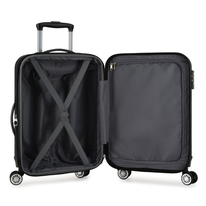 Elite Luggage Expandable Hardside Spinner Luggage,TSA Lock, Black, 3-Piece