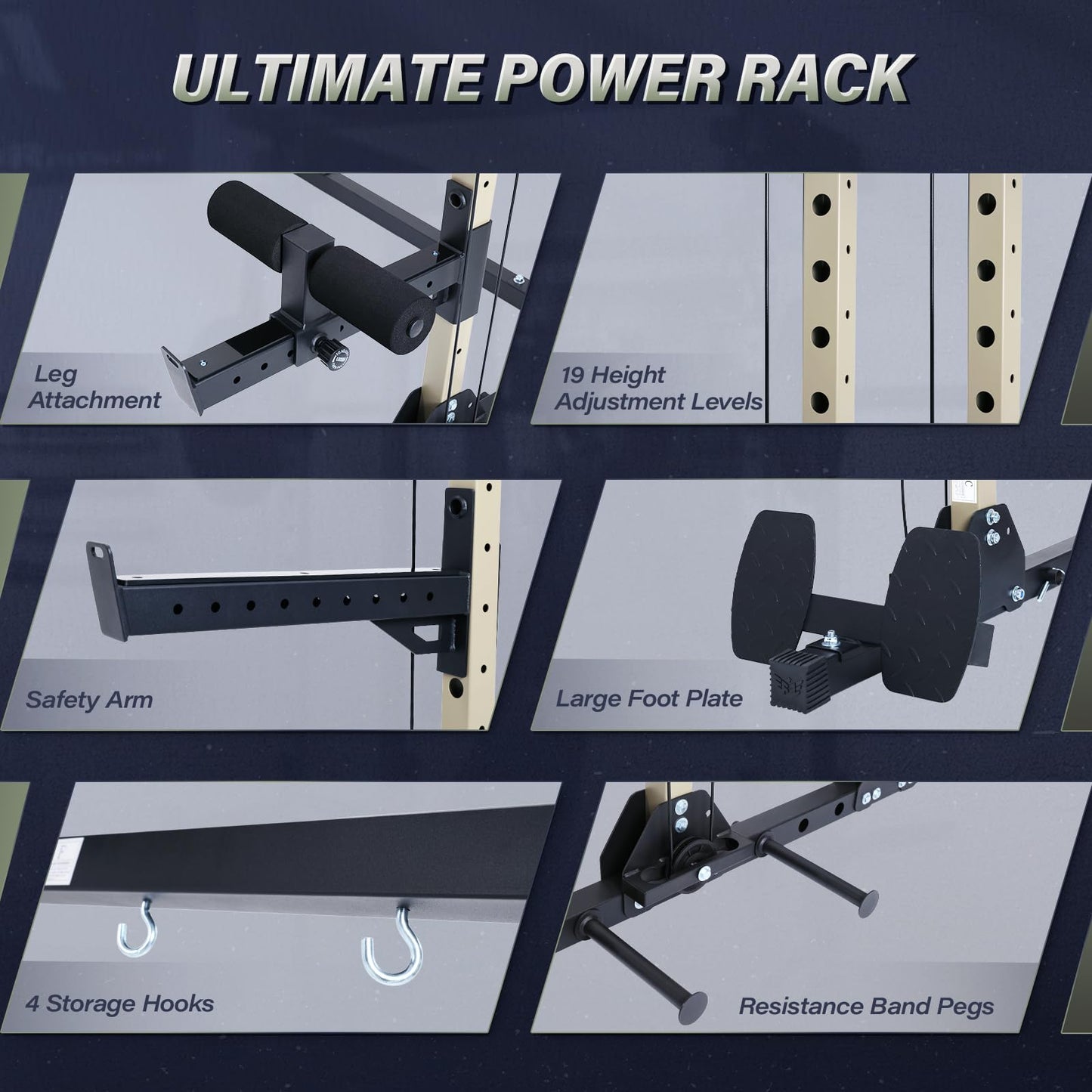 MAJOR FITNESS Drone3 Power Rack, 2500lbs Multi-Function Home Gym Squat Rack with Dual Pulley System, Pull-Up Bar & J-Hooks, Heavy-Duty Steel Frame for Maximum Stability & Strength Training