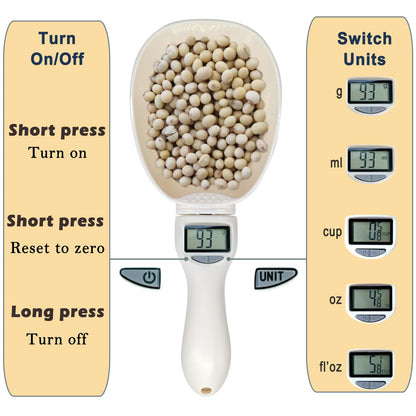 Electronic Measuring Spoon, Weighs 0.1g-800g Precision, Digital Kitchen Spoon Scale, Clear LCD Display, Includes Button Battery, Ideal For Cooking, Baking, Coffee Brewing, Pet Feeding