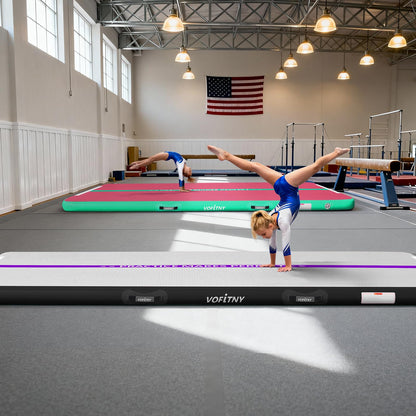 16 ft VOFiTNY Inflatable Gym Mats 4'' Thick Air Mat Tumble Track for home/gymnastics/cheer/tumbling