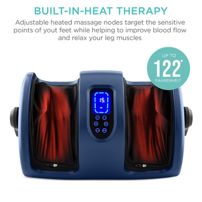 Best Choice Products Heated Shiatsu Foot Massager for Pain Relief, Plantar Fasciitis, Neuropathy, Blood Circulation w/Compact Design - Burgundy
