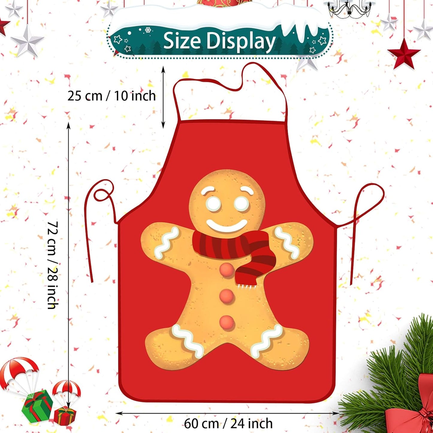 Bonieset Holiday Aprons, Adjustable Cooking Apron Chef Bib Apron for Dinner Cooking Grilling Baking Painting Garden
