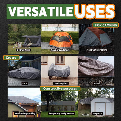 RAINDEWAY Large Tarp,40x60 Feet Tarps Heavy Duty Waterproof,10Mil Thick Multipurpose Tarp Cover with Metal Grommets and Reinforced Edges,Silver/Brown