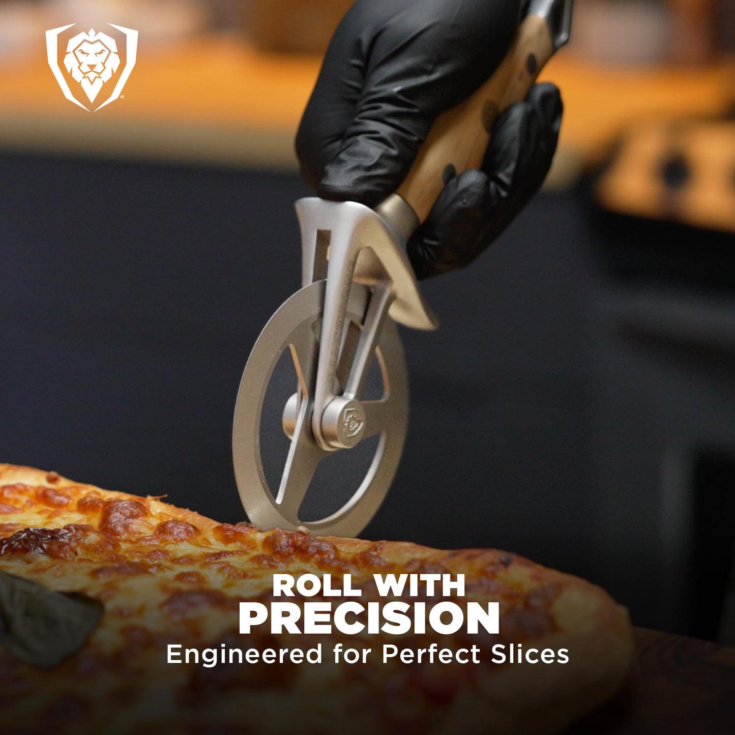 Dalstrong Orbit Razor Pizza Wheel Cutter — Olive Wood Handle — HC Stainless Steel, Heavy-Duty Tri-Spoke Wheel — For Pizza Night, Flatbreads & Pastry — Unique Kitchen Gift, Customer Support