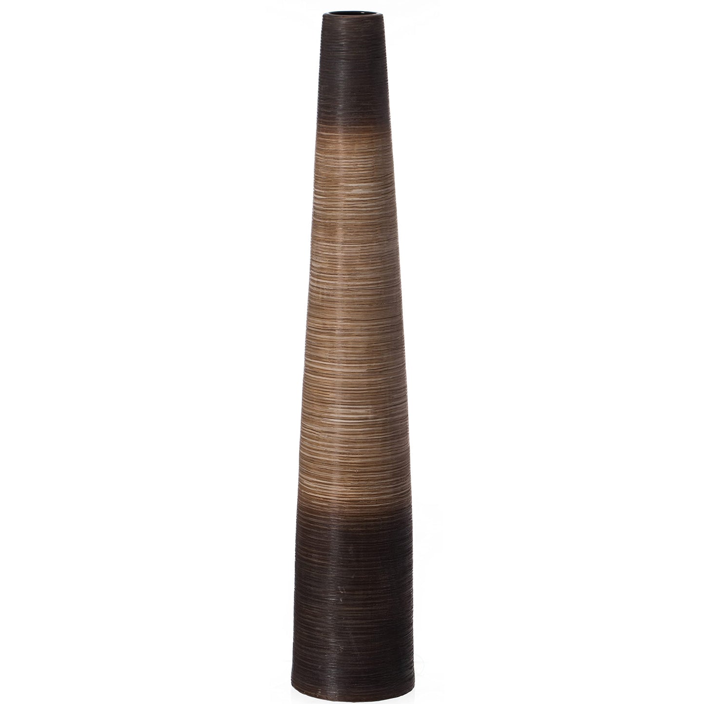 47-Inch Tall Handcrafted Brown Ceramic Floor Vase - Waterproof Cylinder-Shaped Freestanding Vase, Ideal for Tall Floral Arrangements and as a Standalone Piece