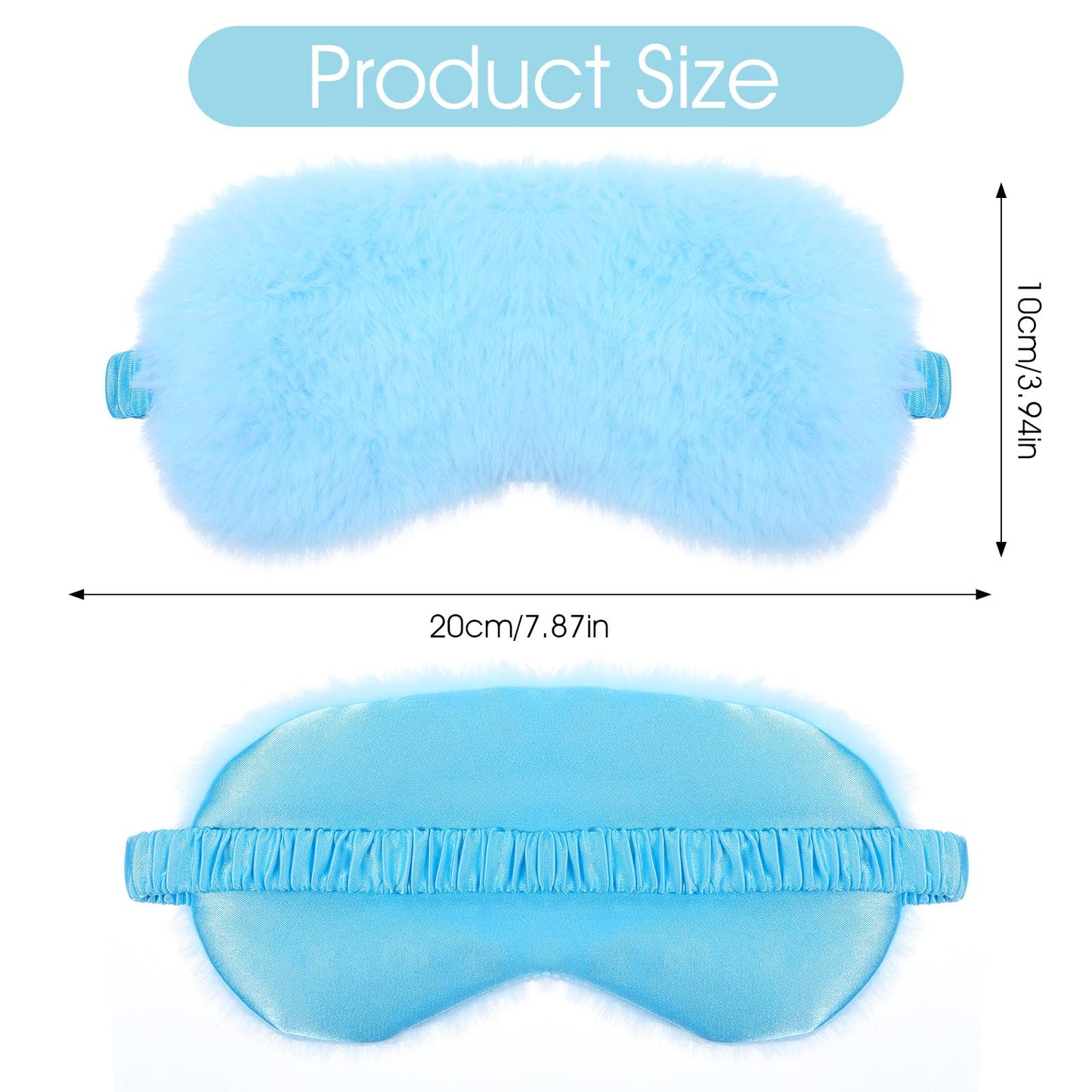 2 Pack Plush Sleeping Eye Mask Soft Plush Eye Mask Fuffy Eye Cover Comfortable Sleep Mask Blindfold Rainbow Faux Fur Eye Shade for Women, Men and Kids Travel Nap Sleeping 565488_2_3pL1H9vJ3