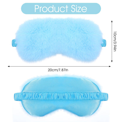 2 Pack Plush Sleeping Eye Mask Soft Plush Eye Mask Fuffy Eye Cover Comfortable Sleep Mask Blindfold Rainbow Faux Fur Eye Shade for Women, Men and Kids Travel Nap Sleeping 565488_2_3pL1H9vJ3