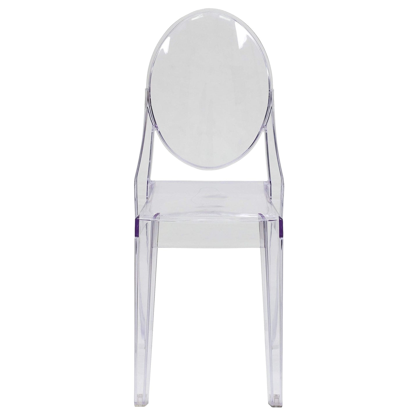 Flash Furniture Murray Indoor/Outdoor Ghost Accent and Dining Chairs, Stackable Transparent Restaurant Chairs, Set of 4, Transparent Crystal