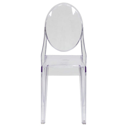Flash Furniture Murray Indoor/Outdoor Ghost Accent and Dining Chairs, Stackable Transparent Restaurant Chairs, Set of 4, Transparent Crystal