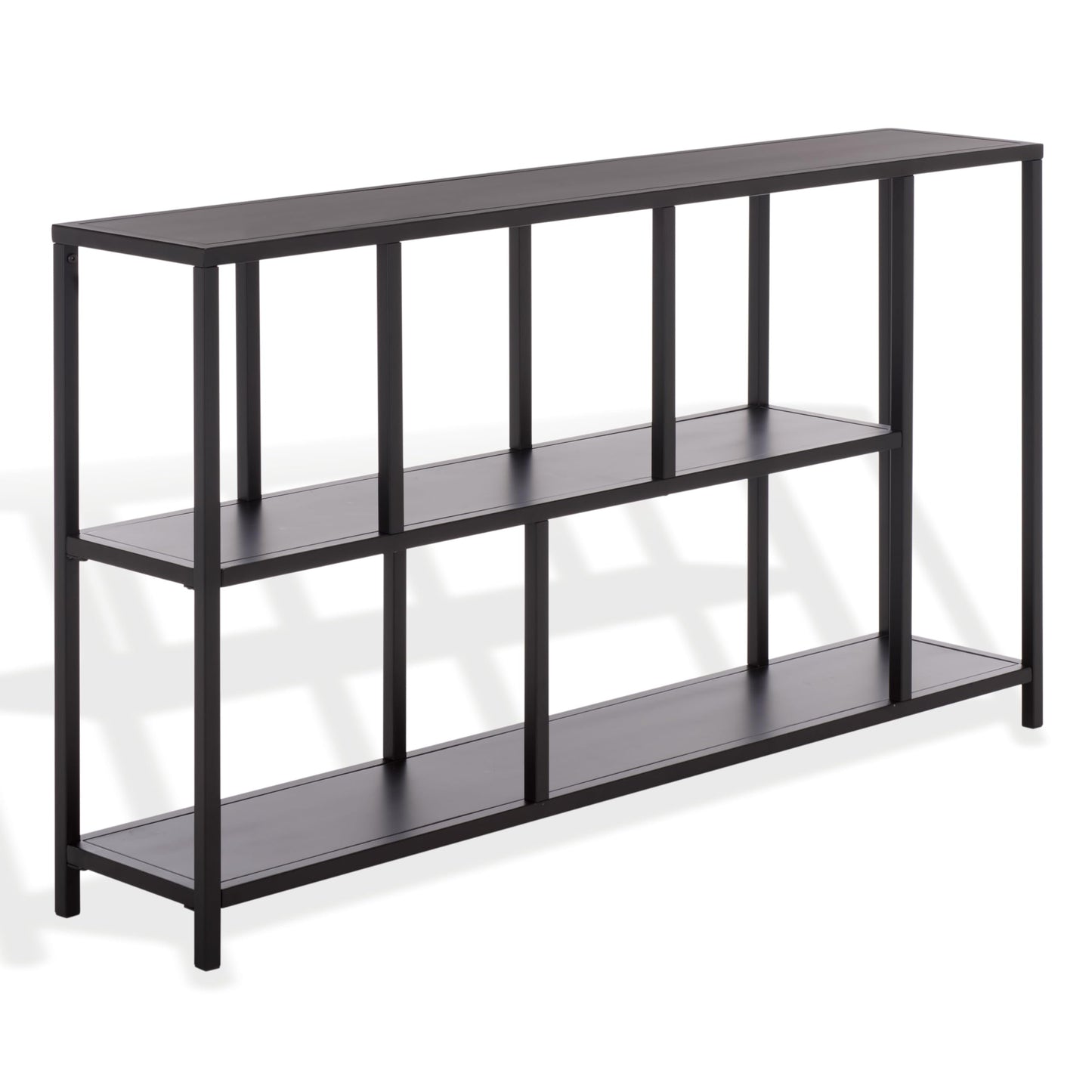 SAFAVIEH Couture Collection - Hodge Black Metal Console Table with 3 Shelves, Modern Minimalist Storage & Display (SFV9559A)