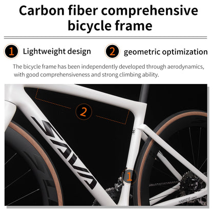 SAVADECK Carbon Road Bike,Lightweight Full Carbon Racing Bicycle with Shimano 105 R7120 24S Shift Groupset and Hydraulic Oil Disc Brake Bike