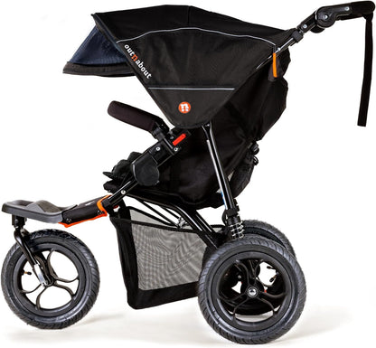 Out’n’About Nipper V5 Stroller & Rain Cover | Lightweight All-Terrain 3-Wheel Stroller, 12” Air-Filled Tyres, Swivel-Lock Front Wheel, One-Piece Fold, Newborn to Toddler 4 Years | Summit Black