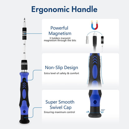 XOOL 132 in 1 Precision Screwdriver Set with Magnetic Driver Kit Professional Electronics Repair Tool Kit for Computer, PC, Mac-Book, Laptop, Tablet, iPhone, Xbox, Game Console