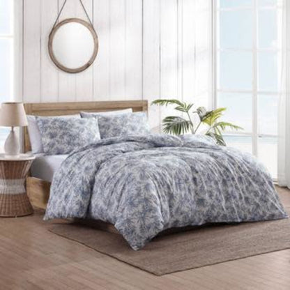 Tommy Bahama- King Duvet Cover Set, Reversible Cotton Bedding Set with Matching Shams, Coastal Bedding Set (Pen and Ink Blue, King)