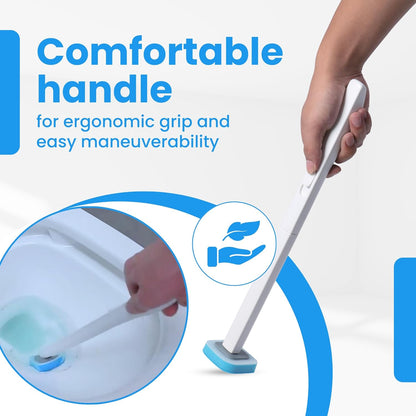 WizardFlush Toilet Brush - Disposable Toilet Bowl-Cleaner for Bathroom - Scrub Brush for Toilet - Space Saving