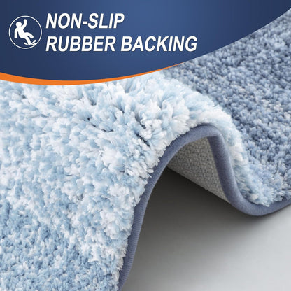 OLANLY Bathroom Runner Rug - Extra Soft Microfiber, Quick Dry, Machine Washable | 47x20, Blue