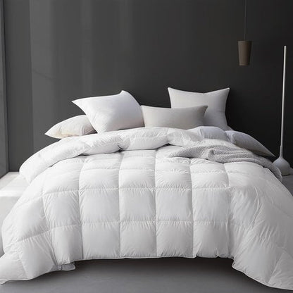 Hotel Grand Luxury White Goose Down Comforter - King Size 106x90 Inch | Fluffy All-Season Bedding with 8 Corner Loops