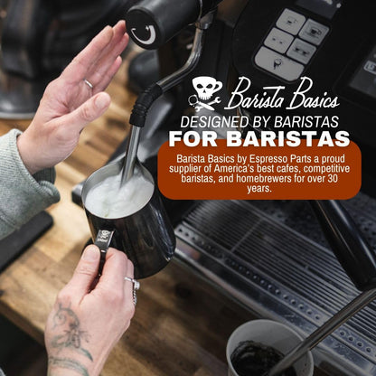 Barista Basics 20 Oz Silver Stainless Steel Milk Frother Pitcher - Steaming Pitcher for Latte Art