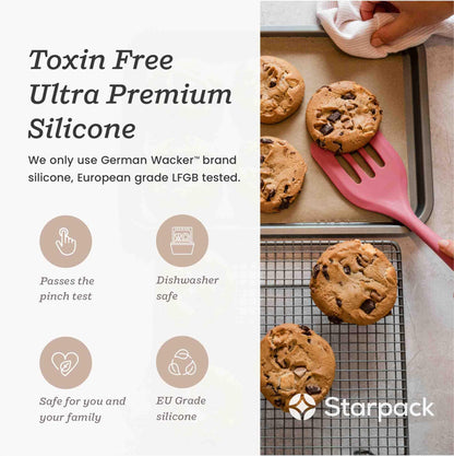 Starpack 'Stir & Serve' Silicone Cooking Utensils Set (5 Pcs) - 10.5" - Kitchen Utensil Set Heat Resistant to 600°F - Kitchen Utensils for Nonstick Cookware - Silicone Utensil Set for Mixing & Cooking