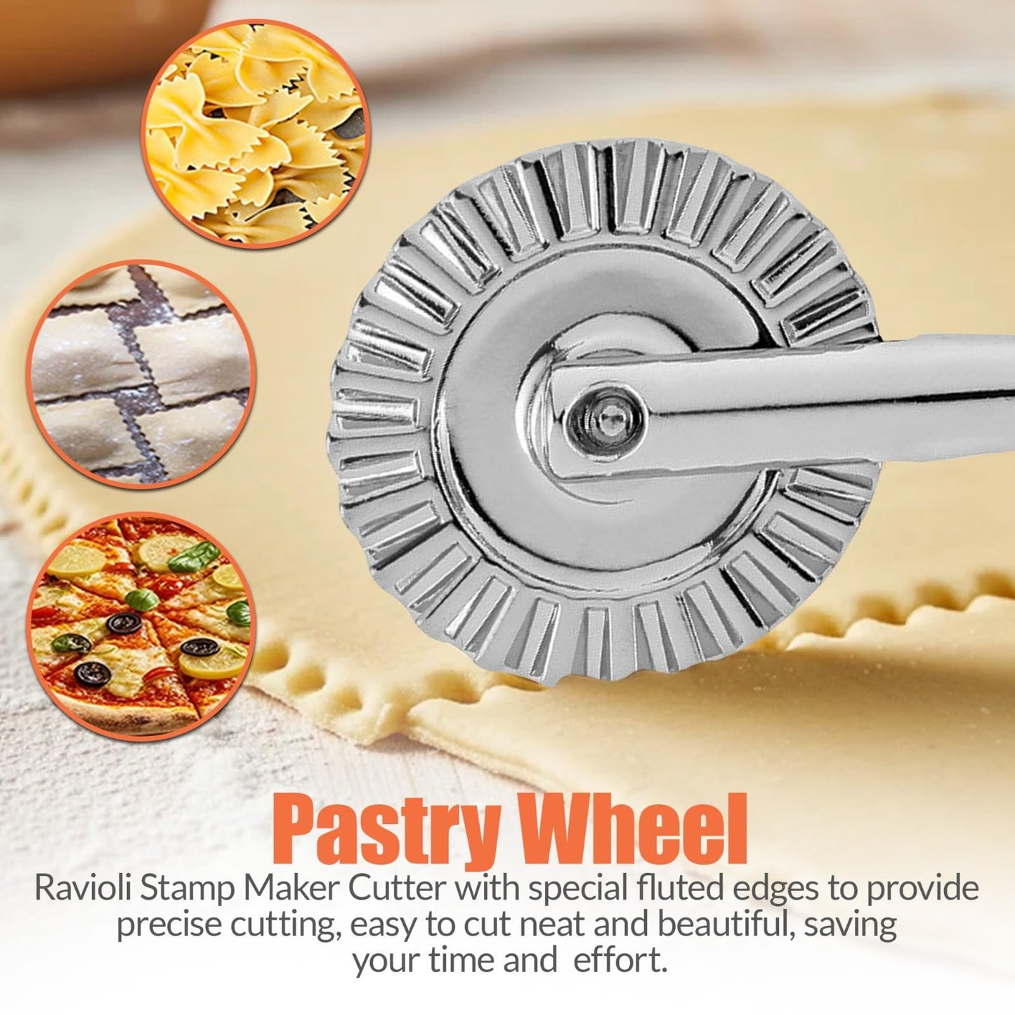 Ultimate Ravioli Maker Press & Dumpling Maker Kit - 10-Hole Ravioli Mold, Pasta Roller, Pastry Wheel & Pierogi Press - Stainless Steel Empanada Maker Machine & Pasta Making Tools for Kitchen (Round)