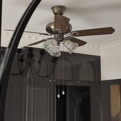 RUIAN 2 Pcs Decorative Fan Pull Chain Ornament Set Lamp Pull Extension for Light Fan with 12 Inch Bronze Chains and Crystal Glass Pendant Decor.