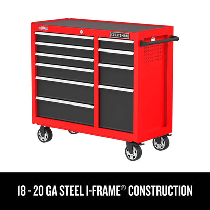 CRAFTSMAN 41" Rolling Tool Chest, 10-Drawer Steel Tool Cabinet with Drawer Trays and Paper Towel Holder (CMST341102RB)