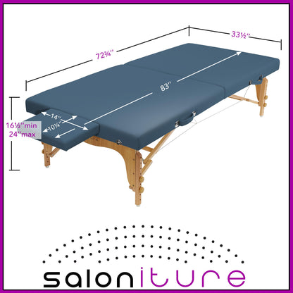Saloniture Portable Physical Therapy Massage Table - Low to Ground Stretching Treatment Mat Platform - Blue