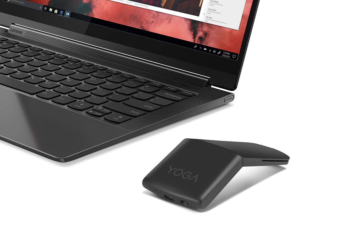 Lenovo Yoga Pro Mouse, Bluetooth, USB-C Rechargable, Dual Mode Bluetooth, 6 Button, Right Handed Design, Ergonomic Design, Programmable Buttons, 2-Way Metal Scroll Wheel, Tidal Teal