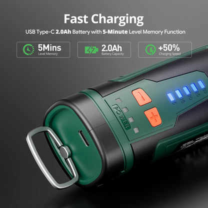 DEPSTECH Cordless Rotary Tool Kit, 8V 2.0Ah Rechargeable Battery, 30000RPM 5-Speed Multi Power Carving Tools, 127Pcs Accessories, Shield Attachment, Cutting/Drilling Guide for Handmade/DIY Creations