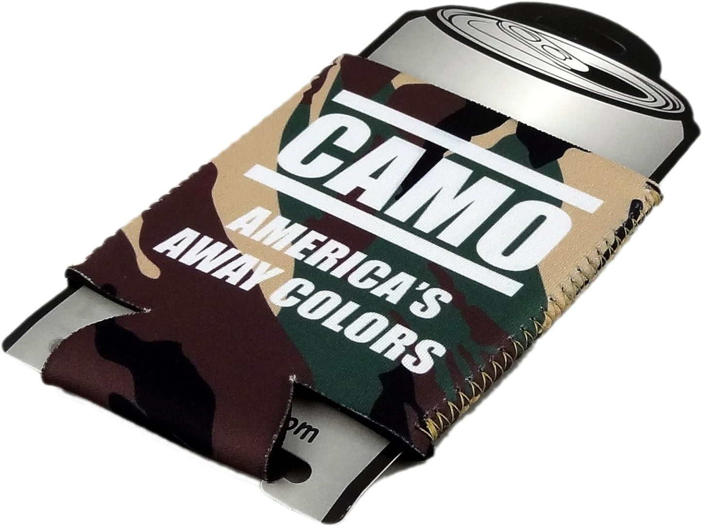 Funny Guy Mugs Camo Collapsible Neoprene Can Coolie - America's Away Colors Drink Cooler