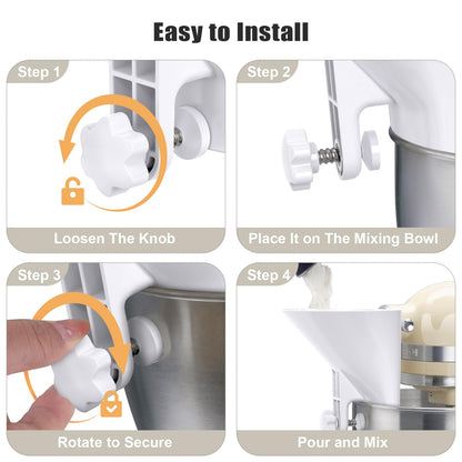 WANLISS Flour Funnel for Kitchen Aid Mixer,KitchenAid Accessories and Attachments for Multiple Stand Mixers 3.2Qt-7Qt,Wide Mouth Pouring Chute Durable Dishwasher Safe Baking Mothers Day Gift for Women