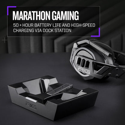 RIG 900 MAX Universal Dual Wireless Gaming Headset with Bluetooth for Xbox, PlayStation, Nintendo Switch, PC, Android, iPhone - Multi-Function Charging Base - 60 Hours Battery - Dolby Atmos 3D Audio